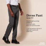Slim-Fit Flat-Front Dress Pants for Men - Black