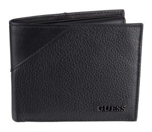 GUESS Men's Black Leather Slim Bifold Wallet