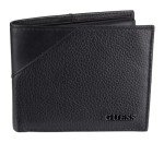 GUESS Men's Black Leather Slim Bifold Wallet