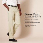 Men's Classic Fit Expandable Waist Dress Pants - Black