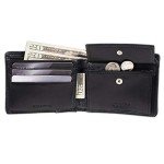 GUESS Men's Black Leather Slim Bifold Wallet