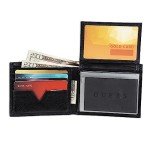 GUESS Men's Black Leather Slim Bifold Wallet