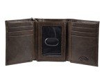 Dickies Men's Dark Brown Leather Trifold Wallet