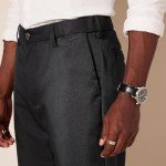 Men's Classic Fit Expandable Waist Dress Pants - Black