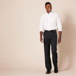 Men's Classic Fit Expandable Waist Dress Pants - Black