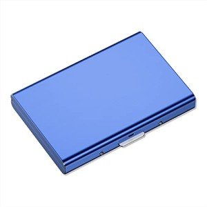 Slim RFID Blocking Metal Credit Card Holder - Blue