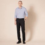 Slim-Fit Flat-Front Dress Pants for Men - Black