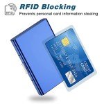 Slim RFID Blocking Metal Credit Card Holder - Blue