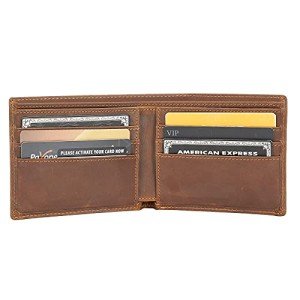 Vintage Italian Leather Slim Bifold Wallet for Men