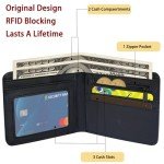 JONYEE Bi-Fold Leather Wallet for Teen Boys