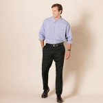 Slim-Fit Flat-Front Dress Pants for Men - Black