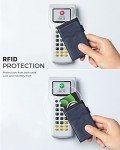 VULKIT Slim RFID Blocking Card Holder Wallet - Blue