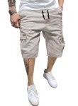 Men's Twill Cargo Shorts with Drawstring and Pockets