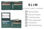 Forest Green RFID Slim Bifold Wallet for Men