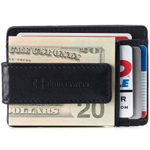 Alpine Swiss Harper Men's RFID Slim Wallet - Black