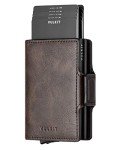 VULKIT RFID Blocking Leather Pop-Up Wallet - Espresso