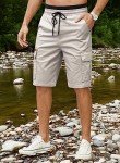 Men's Twill Cargo Shorts with Drawstring and Pockets