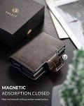 VULKIT RFID Blocking Leather Pop-Up Wallet - Espresso