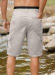 Men's Twill Cargo Shorts with Drawstring and Pockets