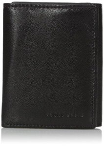 Perry Ellis Slim Trifold Wallet for Men - Black