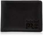 Timberland PRO Men's Leather RFID Wallet - Black/Brandy