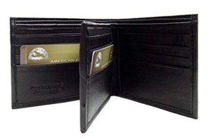 ASHLIN Men's Leather Bifold Wallet - Midnight Black
