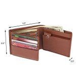 Men's Tan Leather RFID Bifold Wallet with Coin Pocket