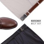 SAKIZITO Men's Leather Ratchet Belt 2 Pack