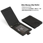 Slim RFID Leather Money Clip Wallet for Men