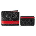 GUESS Men's Black and Red Wallet Gift Set