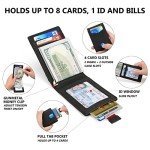 Slim RFID Leather Money Clip Wallet for Men