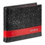 GUESS Men's Black and Red Wallet Gift Set