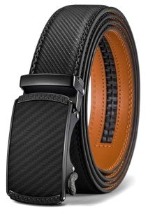 BULLIANT Men's Adjustable Slide Ratchet Belt - Black