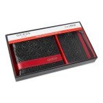 GUESS Men's Black and Red Wallet Gift Set