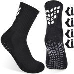 Anti-Slip Soccer Socks for Men and Boys - Black