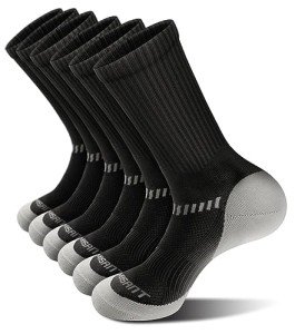 Men's Compression Athletic Crew Socks - 6 Pairs