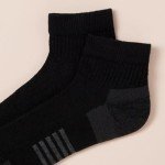 Men's 6-Pack Performance Cotton Ankle Socks - Black