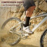 Men's Compression Athletic Crew Socks - 6 Pairs