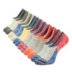 Zukeasox Men's No Show Cotton Ankle Socks - 6 Pairs