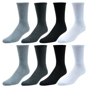 True Religion Men's 8-Pack Crew Athletic Socks