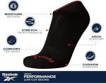 Reebok Men's Low Cut Athletic Socks - Black 6-Pack
