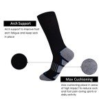 Men's 6 Pack Cushion Crew Running Socks - Black