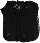Reebok Men's Low Cut Athletic Socks - Black 6-Pack