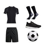 Men's 6 Pack Cushion Crew Running Socks - Black