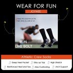 Men's 6 Pack Cushion Crew Running Socks - Black
