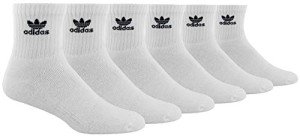 Adidas Men's Cushioned Quarter-Cut Logo Socks 6-Pack