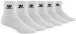 Adidas Men's Cushioned Quarter-Cut Logo Socks 6-Pack