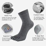 Men's Athletic Five-Finger Toe Socks - 5 Pairs