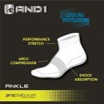 AND1 Men's Compression Quarter Cut Athletic Socks - 12 Pack