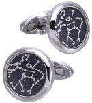 Sky Constellation Pattern Men's Silver Cufflinks Set